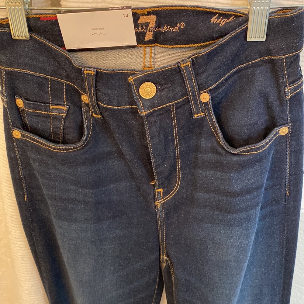 7 for all Mankind Highwaist Ali Dark Wash Denim - Picture 2 of 7